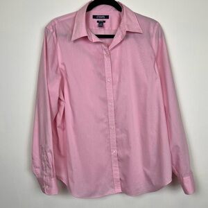 Chaps No Iron Cotton Pink Button Down Shirt Size XL Mens Casual Easter